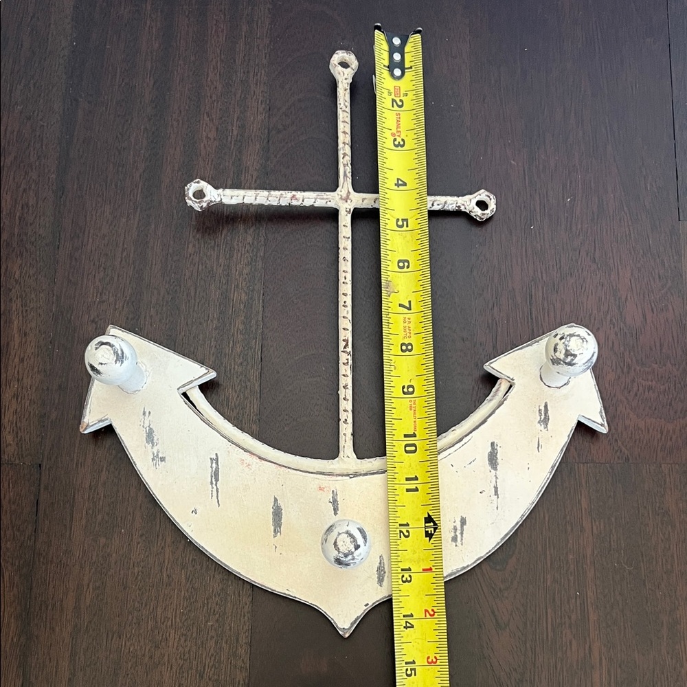 Rustic Anchor Wall Decor in Cream and Silver